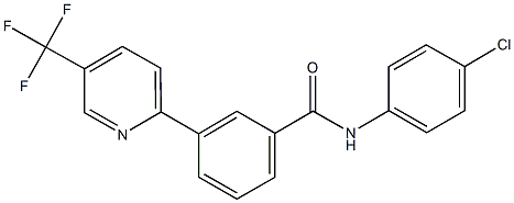 N-(4-chlorophenyl)-3-[5-(trifluoromethyl)-2-pyridinyl]benzenecarboxamide Struktur