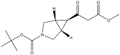 tert-butyl exo-6-(3-methoxy-3-oxopropanoyl)-3-azabicyclo[3.1.0]hexane-3-carboxylate Struktur