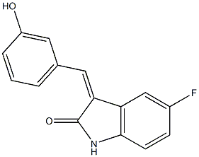 (3Z)-5-fluoro-3-[(3-hydroxyphenyl)methylidene]-2,3-dihydro-1H-indol-2-one Struktur