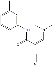 (2Z)-2-cyano-3-(dimethylamino)-N-(3-methylphenyl)acrylamide Struktur