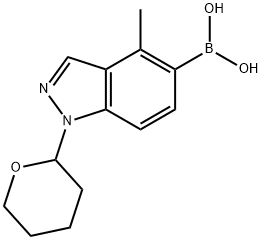 1-(tetrahydro-2h-pyran-2-yl)-4-methyl-1h-indazol-5-yl-5-boronic acid Struktur