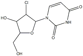 1-[3-chloro-4-hydroxy-5-(hydroxymethyl)oxolan-2-yl]-1,2,3,4-tetrahydropyrimidine-2,4-dione Struktur