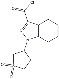 1-(1,1-dioxo-1-thiolan-3-yl)-4,5,6,7-tetrahydro-1H-indazole-3-carbonyl chloride Struktur