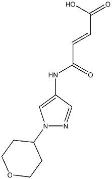 (2E)-3-{[1-(oxan-4-yl)-1H-pyrazol-4-yl]carbamoyl}prop-2-enoic acid Struktur