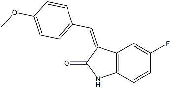 (3Z)-5-fluoro-3-[(4-methoxyphenyl)methylidene]-2,3-dihydro-1H-indol-2-one Struktur