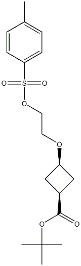 tert-butyl cis-3-{2-[(4-methylbenzenesulfonyl)oxy]ethoxycyclobutane-1-carboxylate Struktur