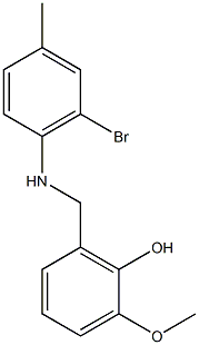 2-{[(2-bromo-4-methylphenyl)amino]methyl}-6-methoxyphenol Struktur