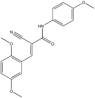 (2E)-2-cyano-3-(2,5-dimethoxyphenyl)-N-(4-methoxyphenyl)acrylamide Struktur