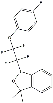 1-(4-fluorophenoxy tetrafluoroethyl)-3,3-dimethyl-1,2-benziodoxole Struktur