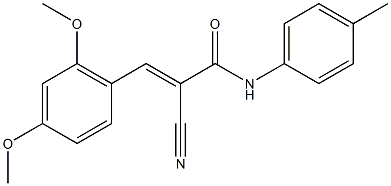 (2E)-2-cyano-3-(2,4-dimethoxyphenyl)-N-(4-methylphenyl)acrylamide Struktur