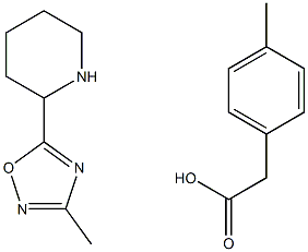 (4-methylphenyl)acetic acid - 2-(3-methyl-1,2,4-oxadiazol-5-yl)piperidine (1:1) Struktur