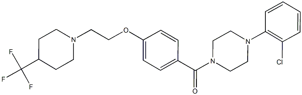 [4-(2-chlorophenyl)piperazino](4-{2-[4-(trifluoromethyl)piperidino]ethoxy}phenyl)methanone Struktur