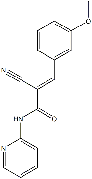 (2E)-2-cyano-3-(3-methoxyphenyl)-N-pyridin-2-ylacrylamide Struktur