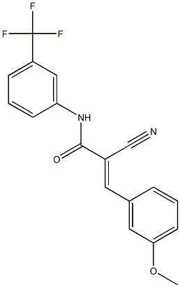 (2E)-2-cyano-3-(3-methoxyphenyl)-N-[3-(trifluoromethyl)phenyl]acrylamide Struktur