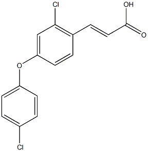 (2E)-3-[2-chloro-4-(4-chlorophenoxy)phenyl]prop-2-enoic acid Struktur