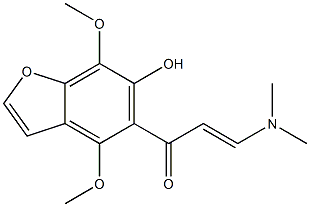 (2E)-3-(dimethylamino)-1-(6-hydroxy-4,7-dimethoxy-1-benzofuran-5-yl)prop-2-en-1-one Struktur