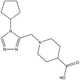 1-[(4-cyclopentyl-4H-1,2,4-triazol-3-yl)methyl]piperidine-4-carboxylic acid Struktur