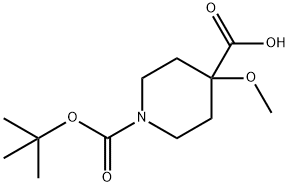 1-Boc-4-Methoxy-4-Carbocylic acid Struktur