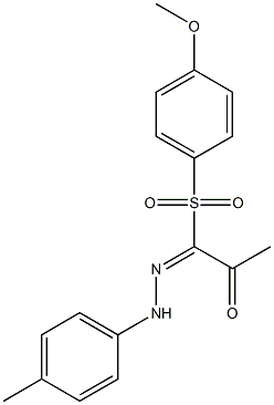 (1E)-1-(4-methoxybenzenesulfonyl)-1-[2-(4-methylphenyl)hydrazin-1-ylidene]propan-2-one Struktur