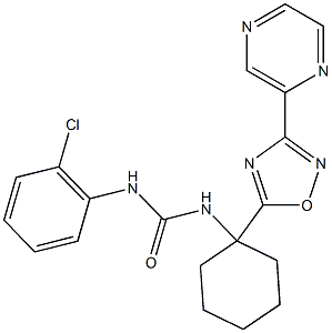 1-(2-chlorophenyl)-3-{1-[3-(pyrazin-2-yl)-1,2,4-oxadiazol-5-yl]cyclohexyl}urea Struktur