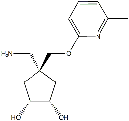 (1R,2S,4s)-4-(aminomethyl)-4-((6-methylpyridin-2-yloxy)methyl)cyclopentane-1,2-diol Struktur