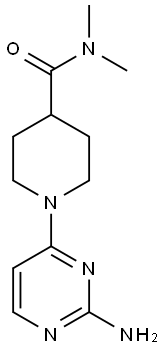 1-(2-aminopyrimidin-4-yl)-N,N-dimethylpiperidine-4-carboxamide Struktur