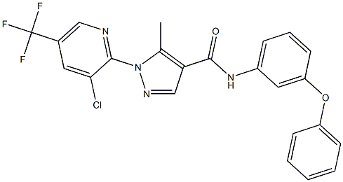 1-[3-chloro-5-(trifluoromethyl)pyridin-2-yl]-5-methyl-N-(3-phenoxyphenyl)-1H-pyrazole-4-carboxamide Struktur