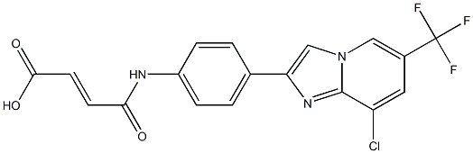 (2E)-3-({4-[8-chloro-6-(trifluoromethyl)imidazo[1,2-a]pyridin-2-yl]phenyl}carbamoyl)prop-2-enoic acid Struktur