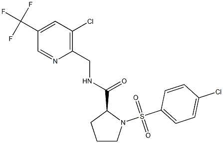 (2S)-N-{[3-chloro-5-(trifluoromethyl)pyridin-2-yl]methyl}-1-(4-chlorobenzenesulfonyl)pyrrolidine-2-carboxamide Struktur