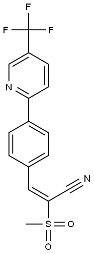 (2E)-2-methanesulfonyl-3-{4-[5-(trifluoromethyl)pyridin-2-yl]phenyl}prop-2-enenitrile Struktur