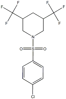 1-(4-chlorobenzenesulfonyl)-3,5-bis(trifluoromethyl)piperidine Struktur