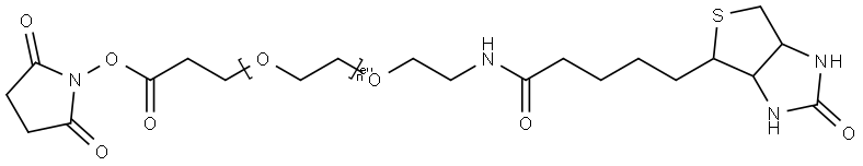 (+)-Biotin-PEG12-CH2CH2COONHS Ester Struktur