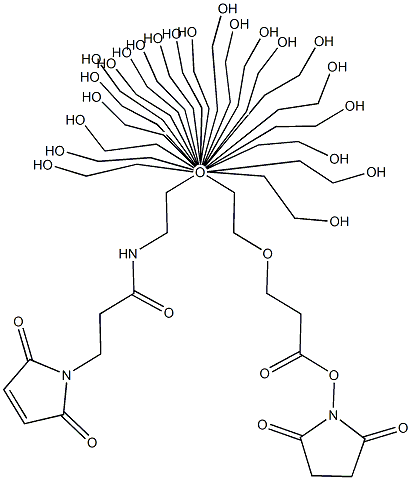 alpha-MaleiMidopropionyl-oMega-succiniMidyl-12(ethylene glycol) Struktur