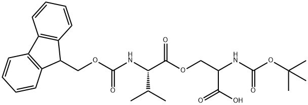 (Tert-Butoxy)Carbonyl Ser((9H-Fluoren-9-yl)MethOxy]Carbonyl Val)-OH Struktur