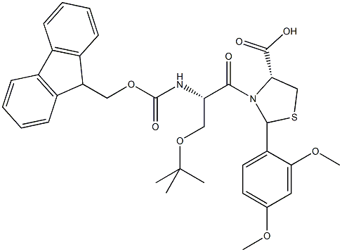 Fmoc-L-Ser(tBu)-L-Cys[PSI(Dmp,H)pro]-OH Struktur