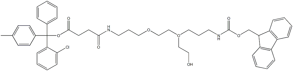 [N1-(9-Fluorenylmethoxycarbonyl)-1,13-diamino-4,7,10-trioxatridecan-succinamic acid-2-chlorotrityl resin (100-200 mesh, > 0.3 mmol Struktur