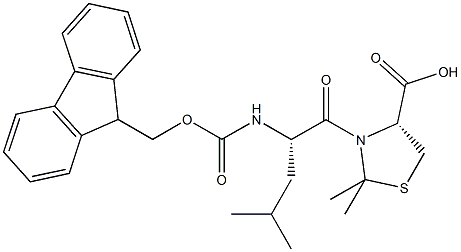 Fmoc-L-Leu-L-Cys[PSI(Me,Me)Pro]-OH Struktur