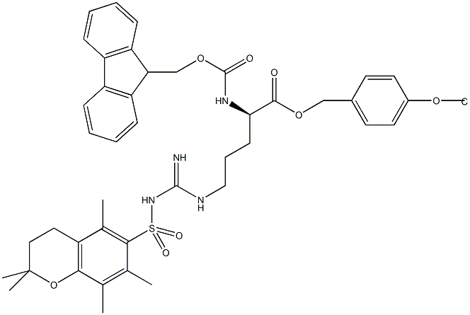 Fmoc-D-Arg(Pmc)-Wang TG Struktur