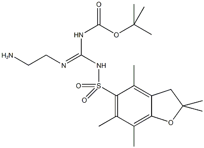 2-(Boc,Pbf-amidino)ethylamine, 2-[N-t-Butyloxycarbonyl-N-(2,2,4,6,7-pentamethyldihydrobenzofuran-5-sulfonyl)amidino]ethylamine hydrochloride Struktur