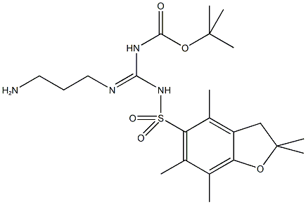 2-(Boc,Pbf-amidino)proylamine, 2-[N-t-Butyloxycarbonyl-N-(2,2,4,6,7-pentamethyldihydrobenzofuran-5-sulfonyl)amidino]proylamine hydrochloride Struktur