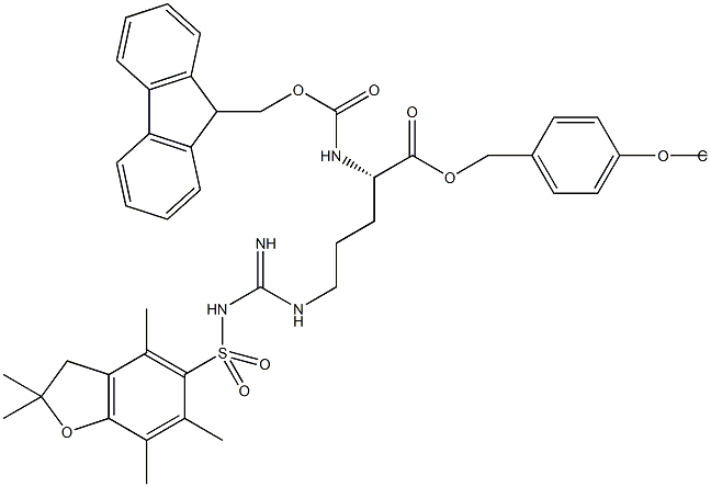 Fmoc-L-Arg(Pbf)-Wang TG Struktur