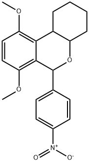 7,10-dimethoxy-6-(4-nitrophenyl)-2,3,4,4a,6,10b-hexahydro-1H-benzo[c]chromene Struktur