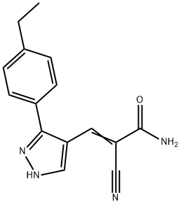 (E)-2-cyano-3-[5-(4-ethylphenyl)-1H-pyrazol-4-yl]prop-2-enamide Struktur