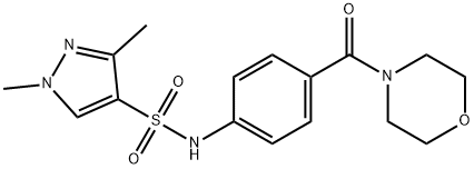 1,3-dimethyl-N-[4-(morpholine-4-carbonyl)phenyl]pyrazole-4-sulfonamide Struktur