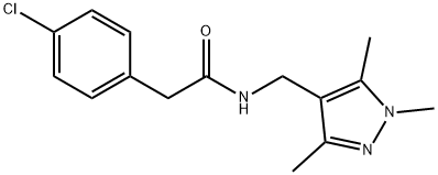 2-(4-chlorophenyl)-N-[(1,3,5-trimethylpyrazol-4-yl)methyl]acetamide Struktur