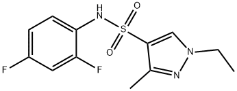 N-(2,4-difluorophenyl)-1-ethyl-3-methylpyrazole-4-sulfonamide Struktur