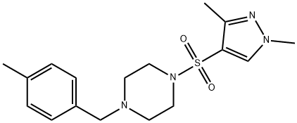 1-(1,3-dimethylpyrazol-4-yl)sulfonyl-4-[(4-methylphenyl)methyl]piperazine Struktur