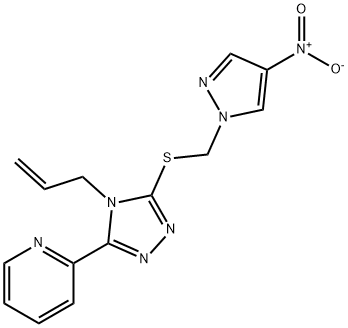 2-[5-[(4-nitropyrazol-1-yl)methylsulfanyl]-4-prop-2-enyl-1,2,4-triazol-3-yl]pyridine Struktur