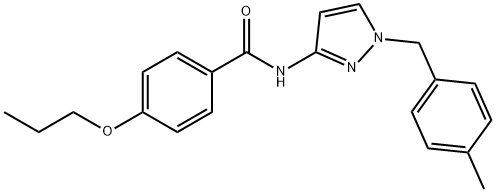 N-[1-[(4-methylphenyl)methyl]pyrazol-3-yl]-4-propoxybenzamide Struktur