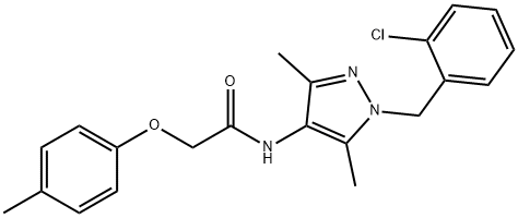 N-[1-[(2-chlorophenyl)methyl]-3,5-dimethylpyrazol-4-yl]-2-(4-methylphenoxy)acetamide Struktur